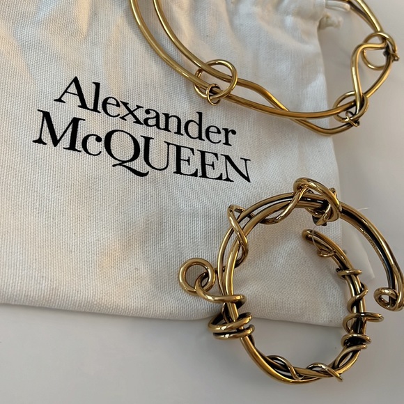 Alexander McQueen Necklace and Bracelet Set Wire Brass - Picture 7 of 8